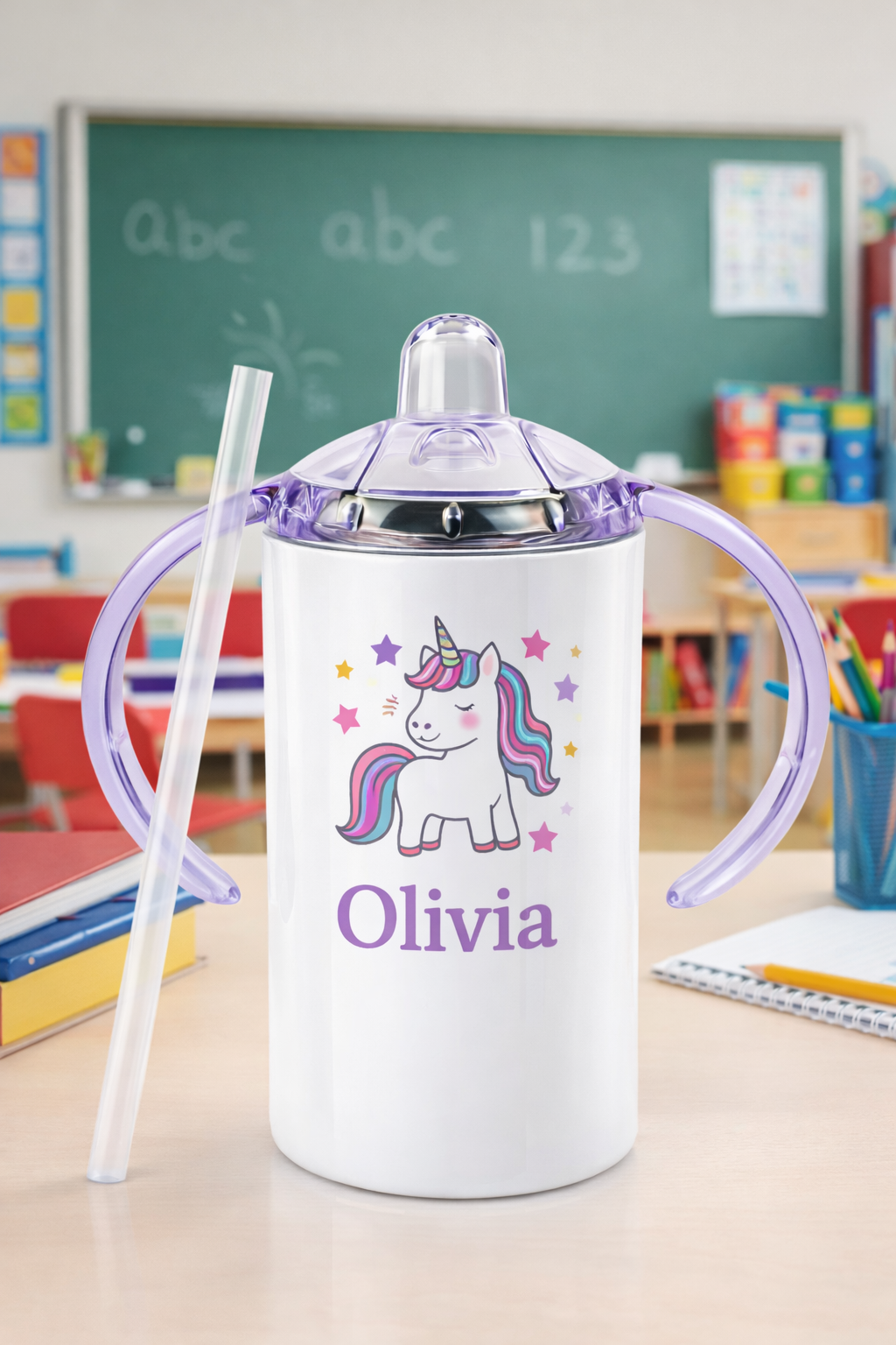 Horizon Crafte Grow-With-Me Personalized Sippy Cup – 12oz Stainless Steel - Image 2